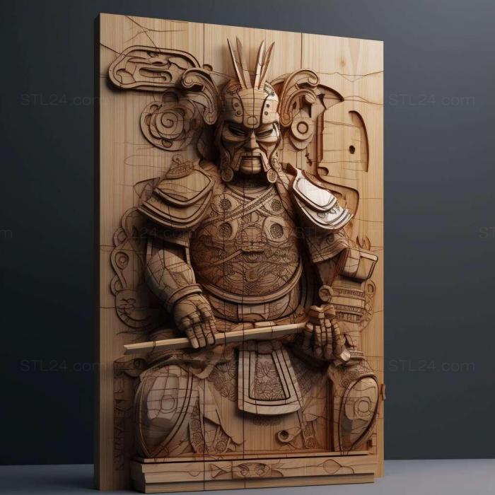 Characters (st samurai robot 2, HERO_4054) 3D models for cnc